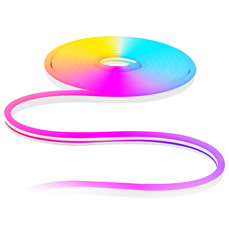 Cordon lumineux à DEL néon, 16,4 pi, bande flexible à DEL RVB-IC, commande avec application / télécommande, fonctionne avec Alexa et l'assistant Google, synchro musicale, lumières néon flexibles personnalisées pour le jeu dans la chambre à coucher