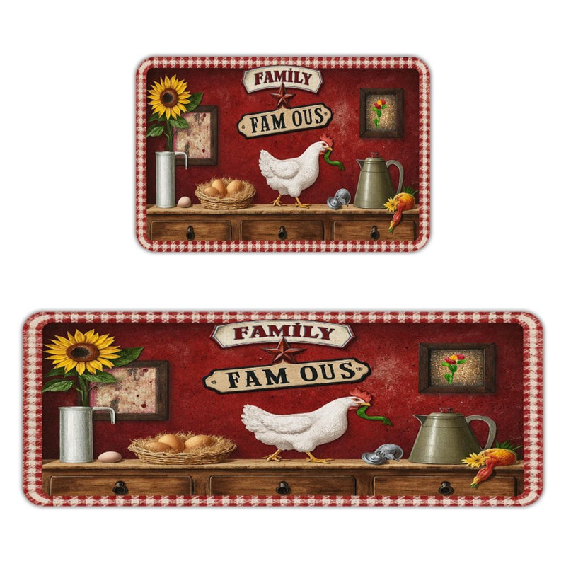 Tapis de cuisine familial antidérapant 2 pièces Family Farmhouse, Cuisine familiale familiale