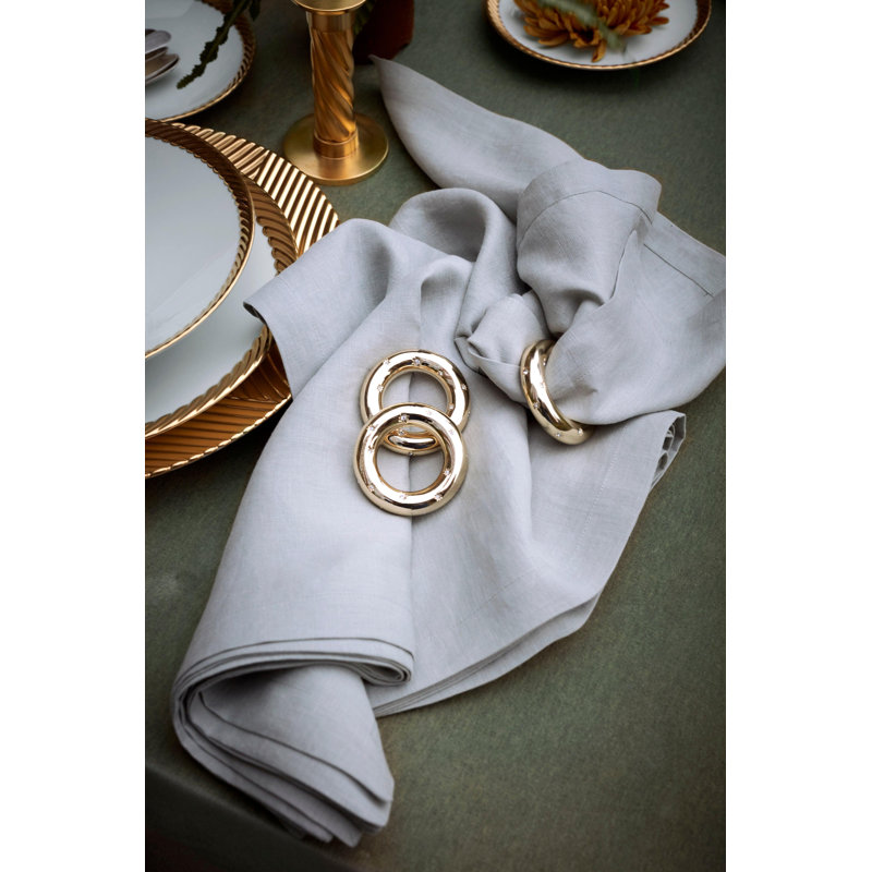 Set of 4 Stars Napkin Jewels, Gold