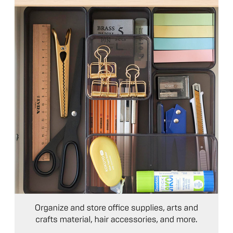 Yamazaki Home Stackable Organizers [Set Of 2] - Four Sizes, Small, Black