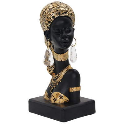 African Statues For Home Decor, Sculptures Decorations For Living Room, African Lady Art Bust Figurines, Black Vintage Aesthetic Ornament