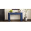 Table d'entrée avec design cannelé, console moderne avec rangement, plateau ovale et 2 tiroirs pour l'entrée et le salon (bleu marine)-719108510