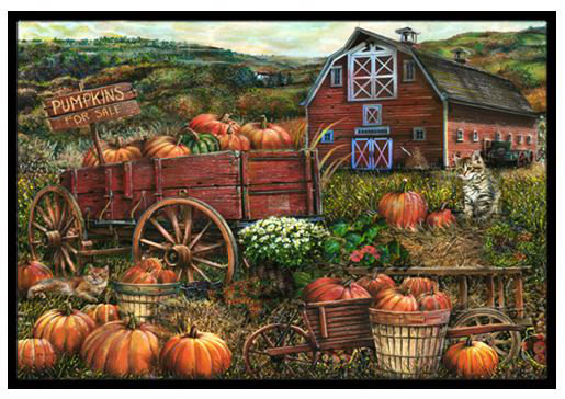 Pumpkin Patch and Fall Farm Non-Slip Outdoor Door Mat The Holiday Aisle® Mat 