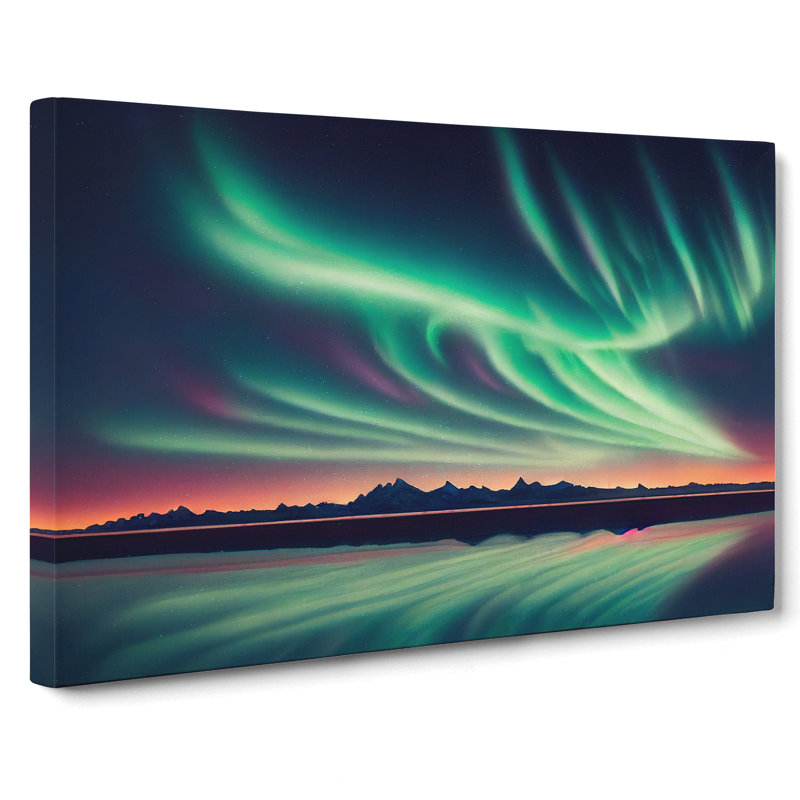 Soothing Aurora Borealis - Wrapped Canvas Print, 40cm H x 60cm W x 3cm D