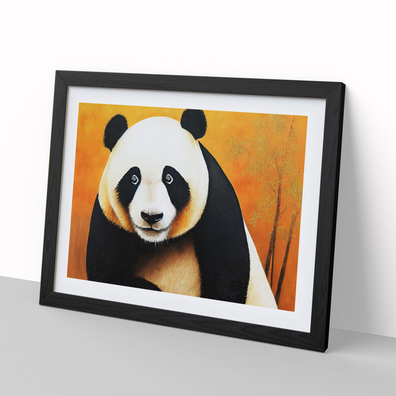 Adorable Panda - Single Picture Frame Print, Black Framed, 46cm H x 64cm W x 2cm D