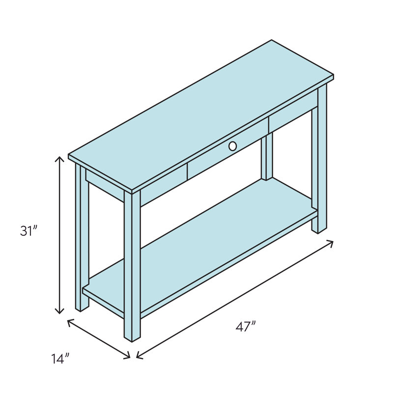 Antico 46'' W Glass Console Table