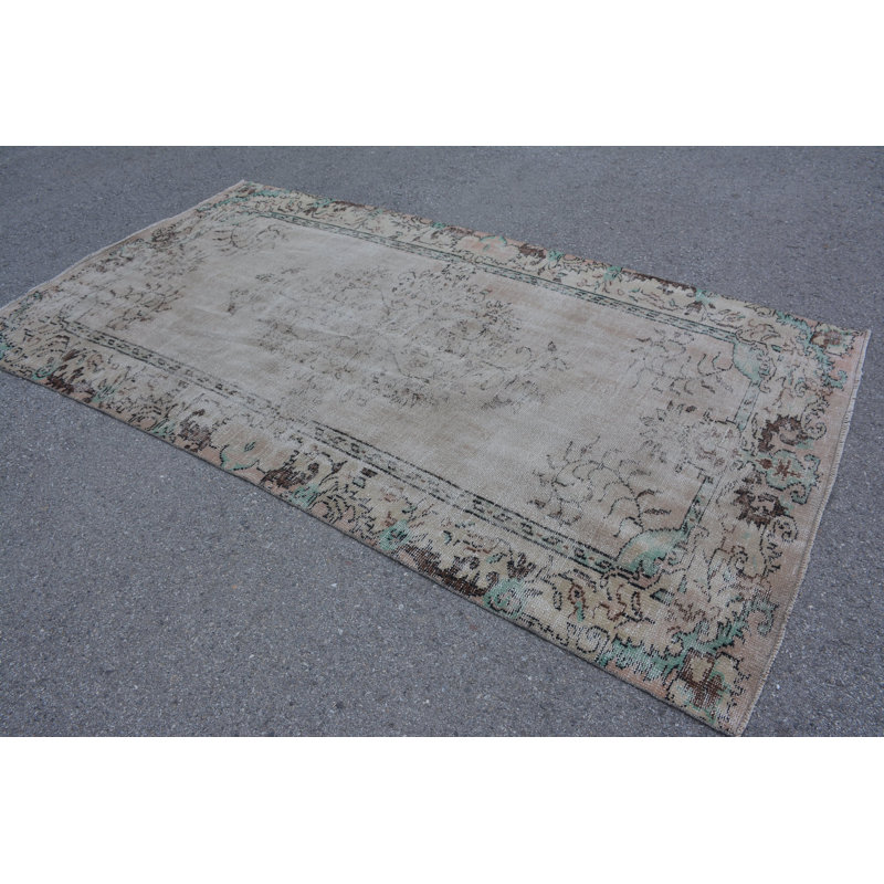 Tapis turc, tapis en laine, tapis rétro, tapis moderne, tapis tissé à la main brun, grands tapis de 4,8 x 8,8 pi