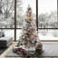 Vickerman 7.5'' X 49" Flocked Atka Pine Artificial Christmas Tree, 3Mm LED Color Changing Lights-58163934