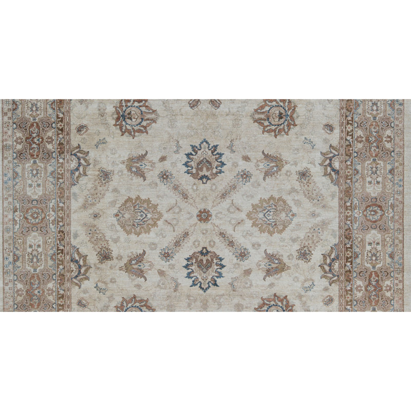 Sultanabad Hand-Knotted High-Quality Ivory and Gold Area Rug