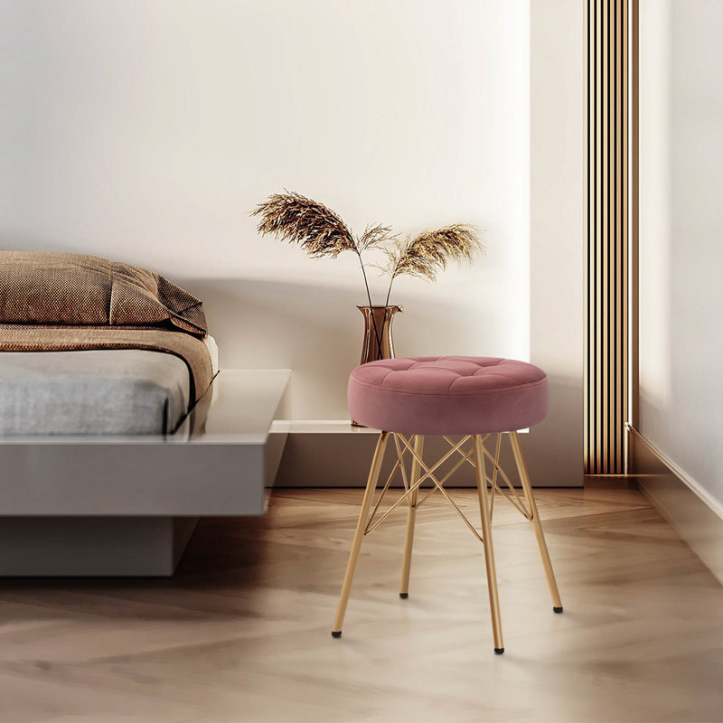 Tabouret de coiffeuse Foerster Mid-Century, Rose
