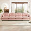 Canapé modulaire à quatre places en chenille rose avec combinaison flexible, mousse haute densité, coussins, 2 coussins décoratifs pour chambre à coucher, aménagement, éponge de résilience, espaces de lecture