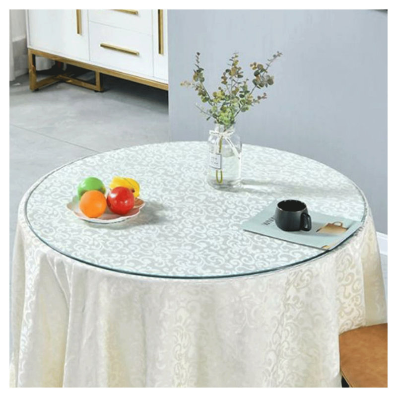 Plateau de table rond en verre trempé 36,02 po, surface de remplacement transparente de 0,28 po d'épaisseur