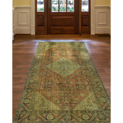 One-of-a-Kind 4'11 X 9'10 1980s Runner Wool Area Rug in