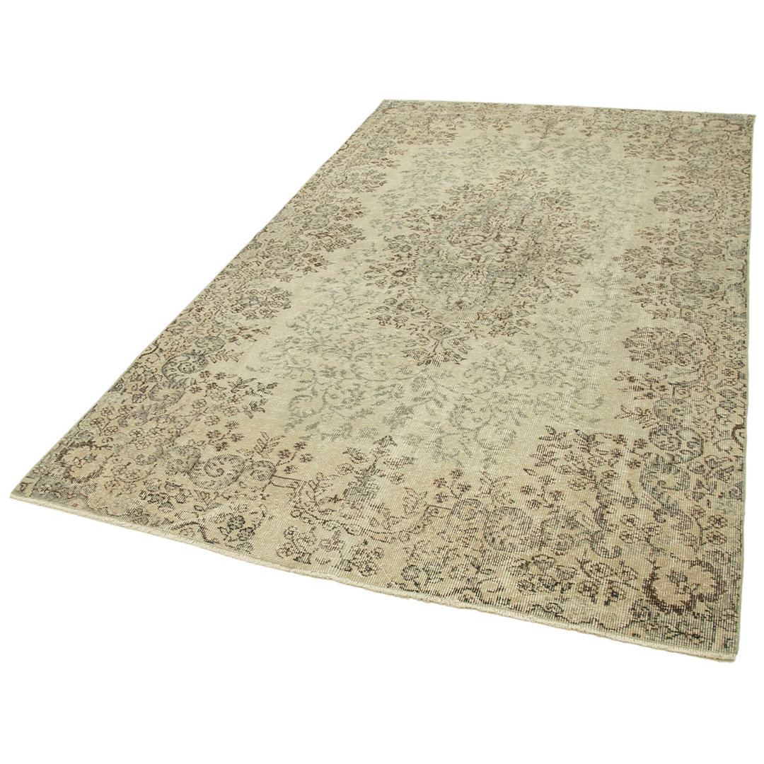 Vintage Beige Vintage Wool Handmade Area Rug