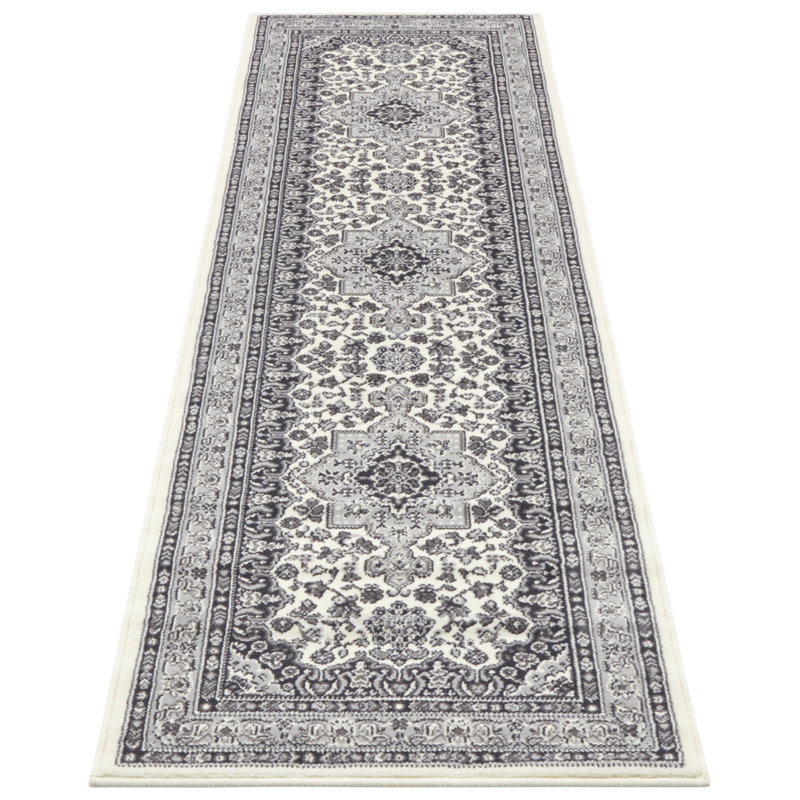 Parun Tabriz carpet in gray, Runner 80 x 250cm