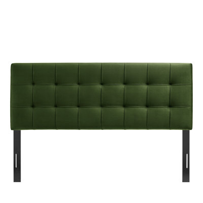 Peyton Stain-Resistant Performance Velvet King Size Headboard In Moss Green
