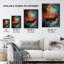 Wall Art Print Red Classic Sports Car Oil Painting Colourful Sleek For Fan Cave Poster