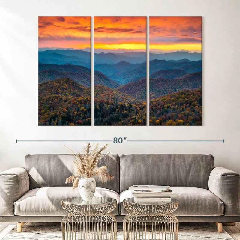 Ensemble de 3 pièces Blue Ridge Parkway, H 42 po x l 65 po x P 1,25 po