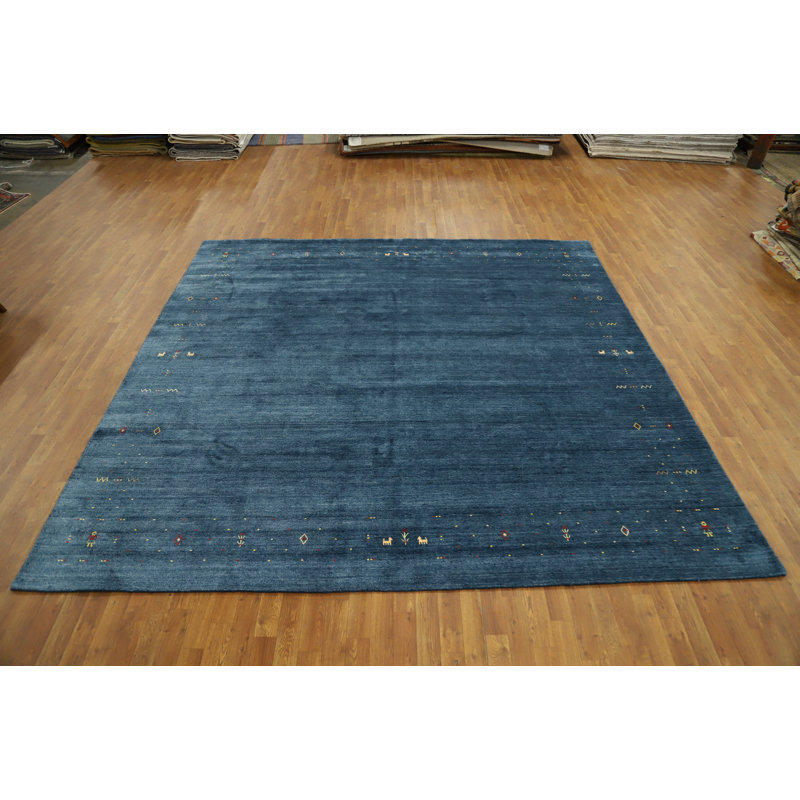 Tapis tribal bleu Gabbeh 10 x 10