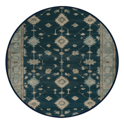 Machine Washable Overdyed Blue Area Rug
