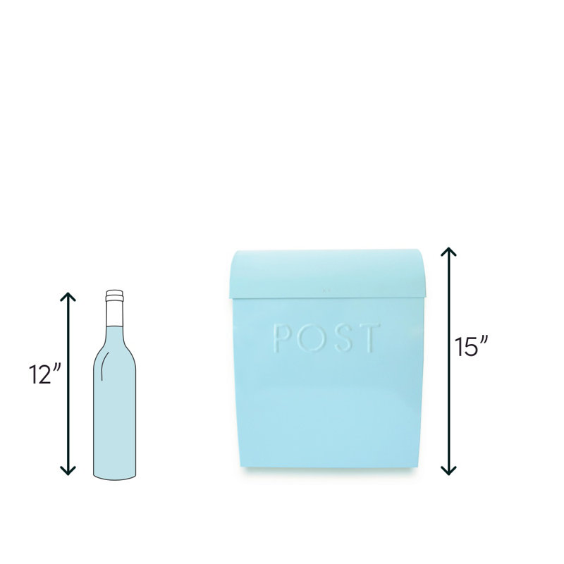 Sylvia Steel Wall Mounted Mailbox, Blue