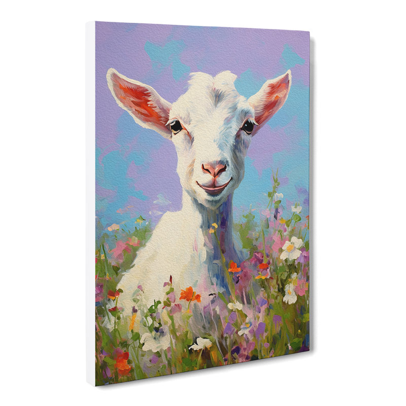 Goat Impressionism No.2 - Wrapped Canvas, 76cm H x 50cm W x 3cm D