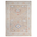 Hand Knotted Wool Oriental Area Rug in Sand/Beige/Blue/Orange
