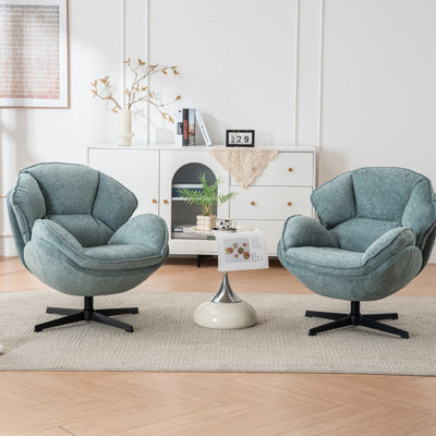 Fauteuil d'appoint pivotant rembourré et capitonné