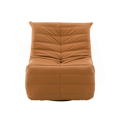 Talmon Orange Synthenic Leather Glider Recliner With Swivel