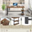 Hulste 53" Metal Base Writing Desk With Storage, Walnt-350494591-358323811