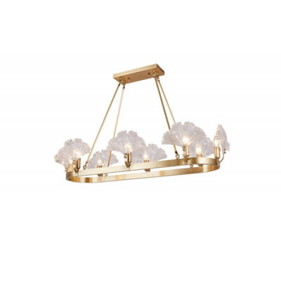 Lustre rond clair en laiton massif Elyne
