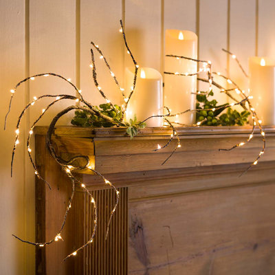 5' Indoor/Outdoor Birch Garland with 165 Micro LED Lights