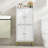 Small Storage Cabinet With 4 Doors, Adjustable Feet, Freestanding For Living Room, Kitchen, White