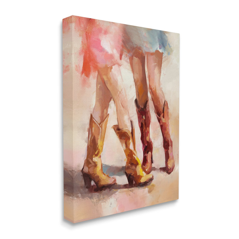 Bottes de cow-boy dansantes par Ziwei Li, H 48 po x l 36 po x P 1,5 po