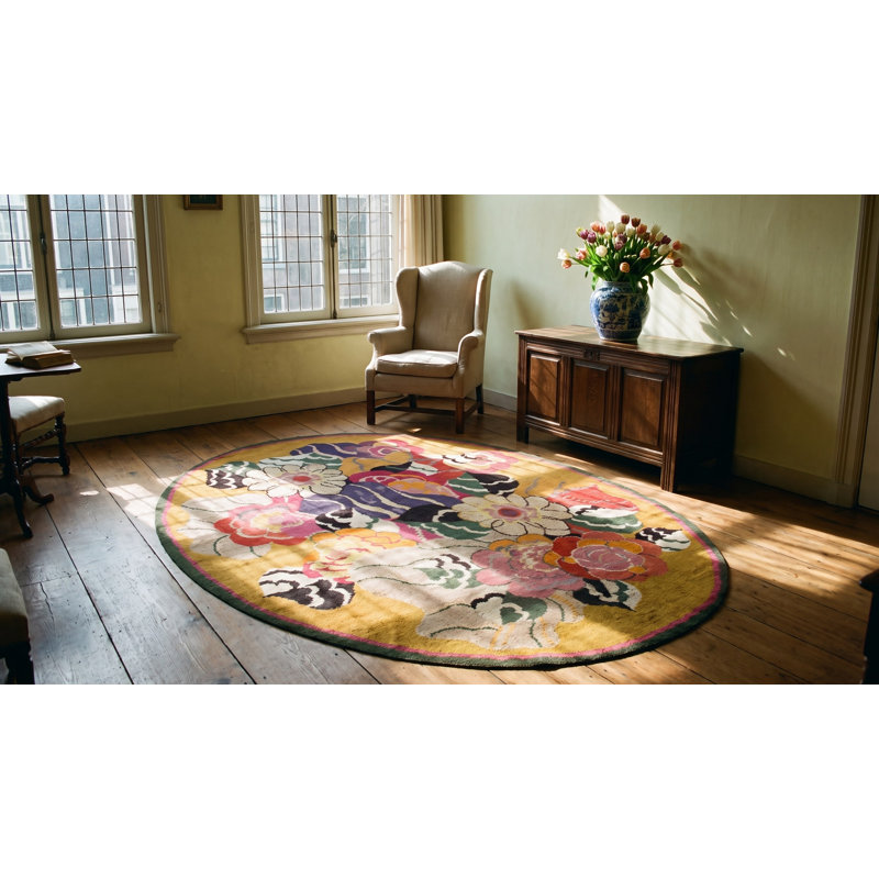 Antique Art Deco - European English Floral Knotted Rug