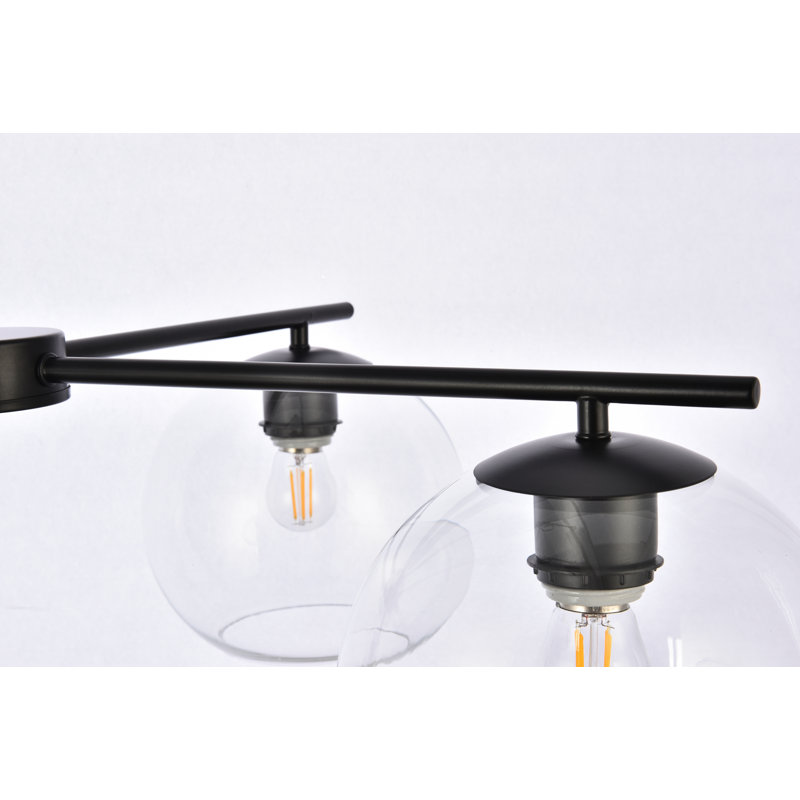 Lustre sphérique spoutnik à 4 lumières Vivan, Noir