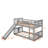Bunk Bed With Slide And Ladder, Gray-514916512