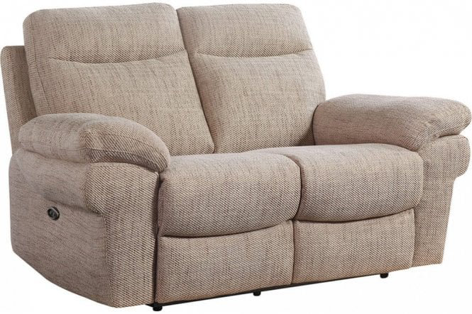 Casolo Fabric Electric Recliner 2 Seater Sofa, Caramel