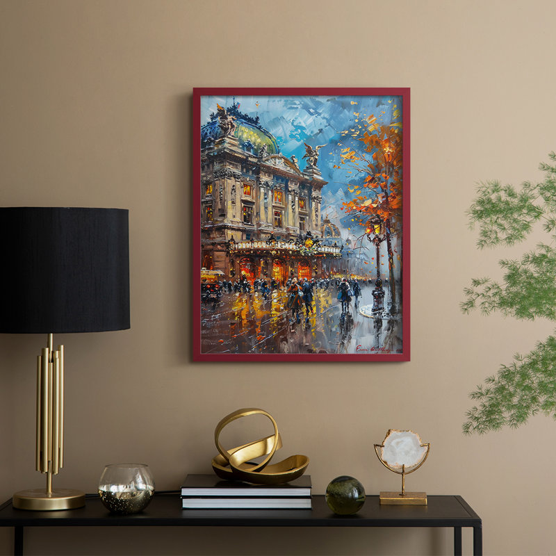 "Paysages série CCDXLII", Rouge, H 21 po x l 17 po
