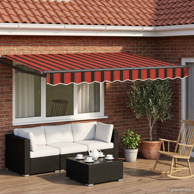 VidaXL Polyester Cover Retractable Patio Awning