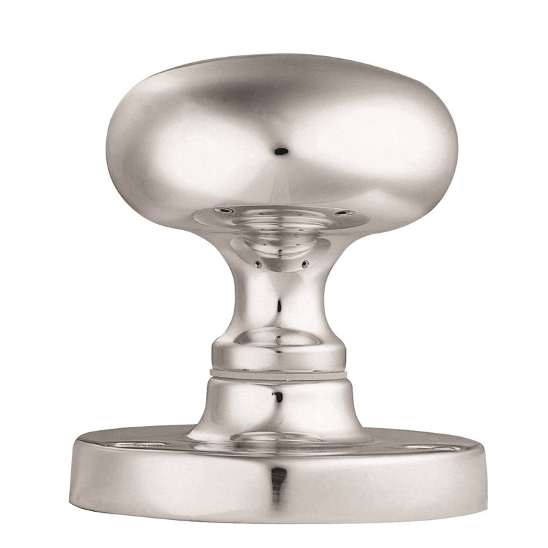 Victorian Passage Door Knob, Polished Chrome