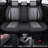 Red Rain Car Seat Cover Universal Leather Car Seat Cover Breathable Auto Seat Cushion Cover 5 Seater Full Set (ATM-Black+Gray)