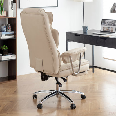 Fauteuil de bureau, grand et grand fauteuil de direction avec repose-pieds, fauteuil d'ordinateur en cuir, fauteuil inclinable ergonomique à haut dossier, grand fauteuil de bureau personnel