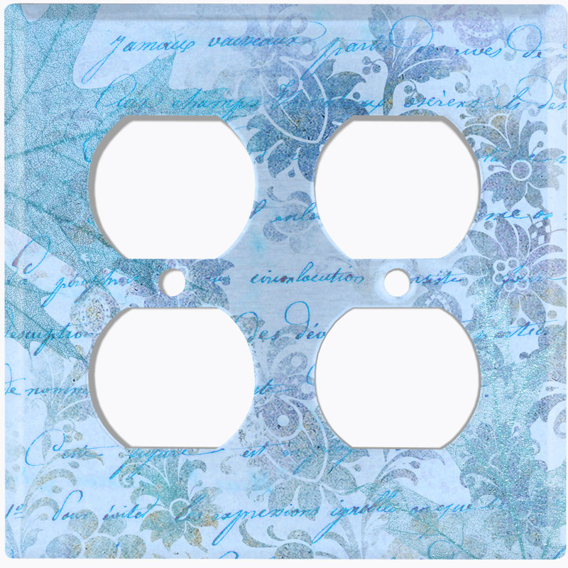 Plaque murale 2 prises doubles, Bleu clair