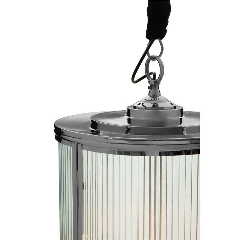 Richland 3 - Light Silver Cylinder Pendant