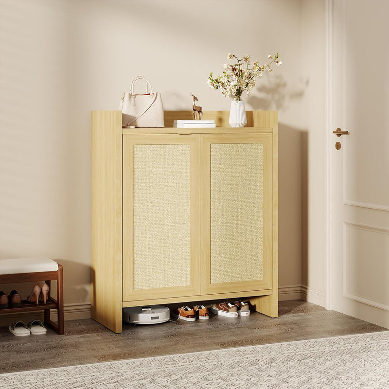 16 Pair Shoe Storage Cabinet, Beige