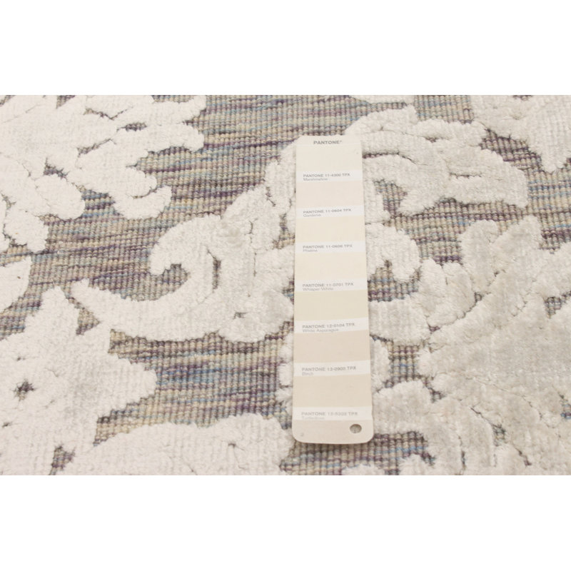 Tapis crème / gris tissé à la main Fahy