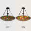 Vintage 5 - Light Stained Glass Chandeiler Retro Tiffany Pendant Lighting