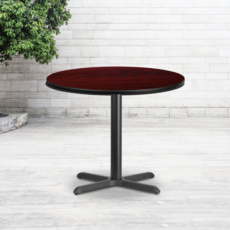 Plateau de table rond en stratifié Carrus, H 31,13 po x l 36 po x P 36 po, Acajou