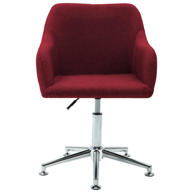 Danjela Swivel Office Chair Fabric, Wine Red